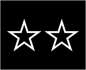 Star Shape Outline Set Black And White Stroke Star Shape Symbol Vector Illustration
