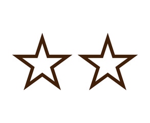 Obraz premium Star Shape Outline Set Brown Stroke Star Shape Symbol Vector Illustration