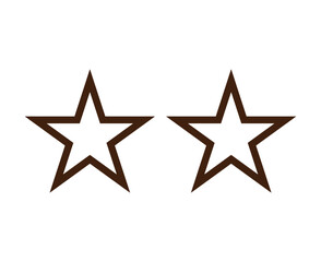 Obraz premium Star Shape Outline Set Brown Stroke Star Shape Symbol Vector Illustration