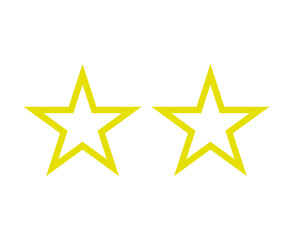 Star Shape Outline Set Yellow Stroke Star Shape Symbol Vector Illustration