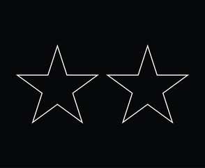 Obraz premium Star Shape Set Outline Stroke Black And White Symbol Vector Illustration