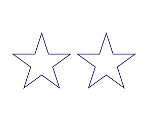 Star Shape Set Outline Stroke Blue Symbol Vector Illustration