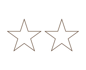 Star Shape Set Outline Stroke Brown Symbol Vector Illustration