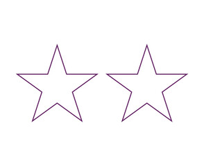 Obraz premium Star Shape Set Outline Stroke Purple Symbol Vector Illustration