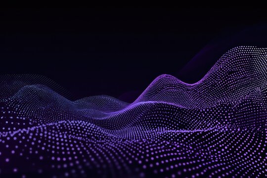Abstract wave form, digital data visualization with dots & dark colors - Powered by Adobe