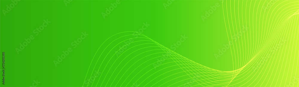 Canvas Prints green gradient abstract creative background with wavy lines. vector fresh long banner backdrop