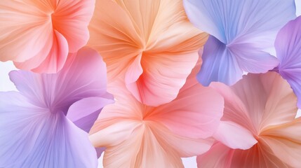 Fototapeta premium Soft pastel petals scattered in a symmetrical pattern for floral-themed visual compositions