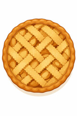 Flat Pie Drawing – Comfort Food and Holiday Baking Concept