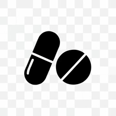 Pharmaceutical Symbol – Pill Shapes on Transparent Background