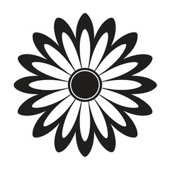 black and white flower