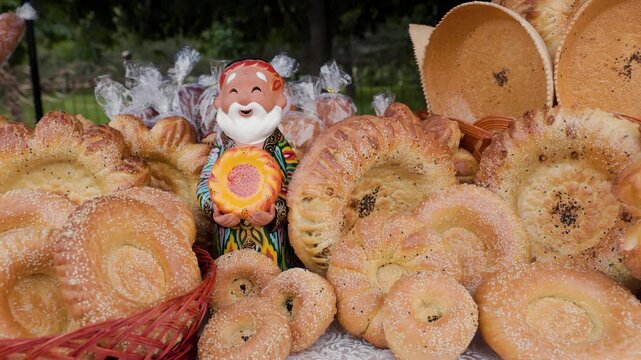 National uzbek flat bread sold in the market
