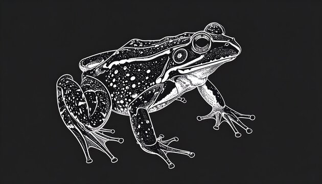 Detailed line art of a frog - Powered by Adobe