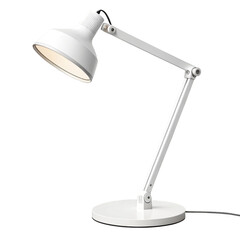 Modern white adjustable desk lamp with articulated arm