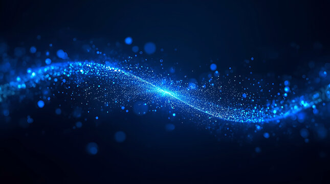 Elegant blue particle wave abstract background suitable for technology or science themes