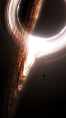 Cosmic Cascade An Artistic Depiction of a Black Hole's Gravity and Accretion Disk