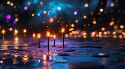 Storybook with fantastical lights and energy pouring into darkness