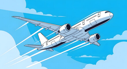 Flying Jet Plane Vector Design