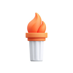 Isolated ancient torch icon on a transparent graphic design concept