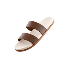 Isolated transparent ancient greek sandal icon on minimalist design studio environment