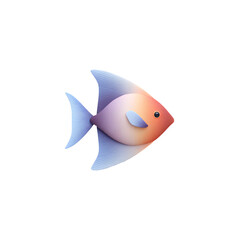 Vibrant angelfish icon on isolated transparent for graphic design