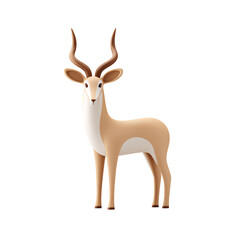 Isolated antelope icon on transparent in vibrant style