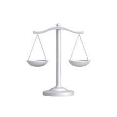 Isolated balance scale icon on a transparent for legal representation