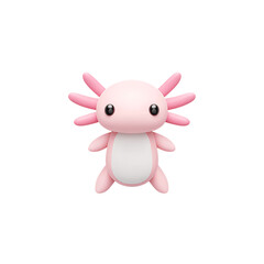 Vibrant isolated axolotl icon on a transparent digital illustration for fun designs