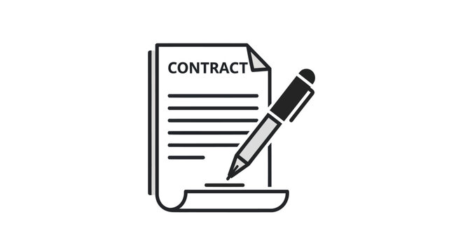 Contract Document with Pen for Signature Business Agreement.