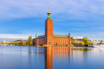 Stockholm, Sweden. Stockholm City Hall on a summer morning. Scandinavia.