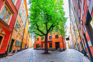 Stockholm, Sweden. Square in the old town, Gamla Stan, Scandinavia.