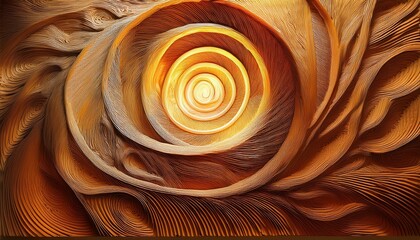 abstract warm toned glowing textured spiral wall art