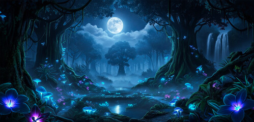 Moonlight in the Jungle wallpaper, ultrawide, 4k, 21:9