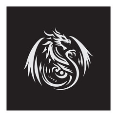 winged dragon snake logo design