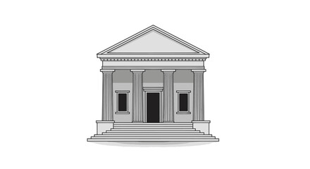 Obraz premium Classical Architectural Building with Columns and Steps.