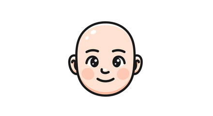 Fototapeta premium Smiling cartoon character face design, showing simple positive emotions and cheerful expression