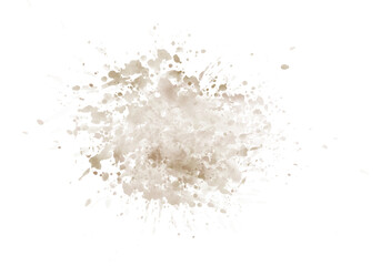 Abstract Brown Paint Splatter on Transparent Background