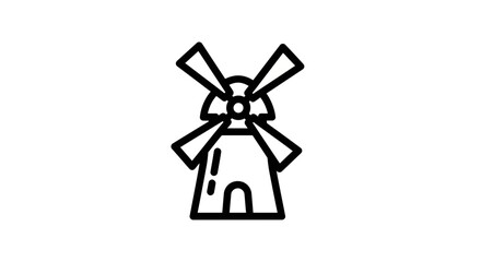 Windmill icon design displaying renewable energy solutions in simple lines