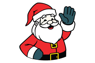  Santa waving hand with gloves joyful holiday celebration artwork
