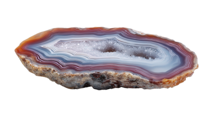 Agate slice background isolated on a Transparent background, PNG file.