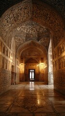 Obraz premium Stunning photo of interior view of the sheesh mahal, also known as the palace of mirrors.