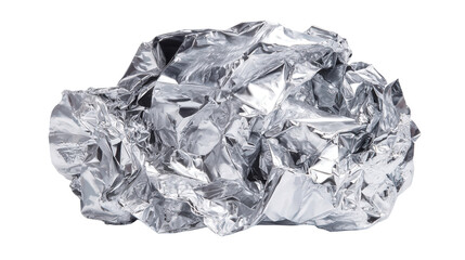 Aluminum foil scrap background isolated on a Transparent background, PNG file.