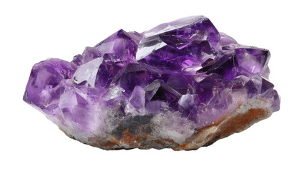 Fototapeta premium Amethyst chip background isolated on a Transparent background, PNG file.
