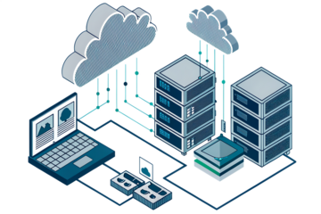 cloud technology computing concept modern cloud isolated on white background png, ai generated