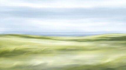 Gentle, rolling hills, soft colors, expansive view