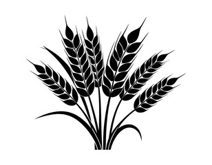 Fototapeta premium Silhouette of wheat crop, agricultural field and farming concept isolated on transparent background.