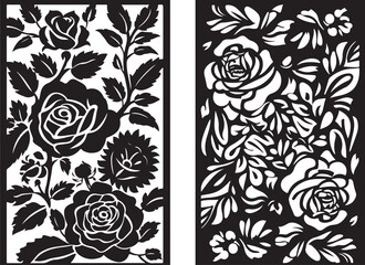 Rose Floral Laser Cut Panel Bundle