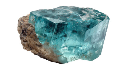 Fototapeta premium Aquamarine beryl background isolated on a Transparent background, PNG file.