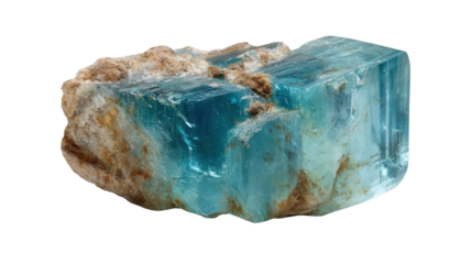 Aquamarine beryl background isolated on a Transparent background, PNG file.