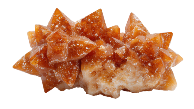 Aragonite star cluster background isolated on a Transparent background, PNG file.