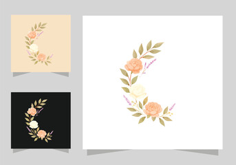 Flowers frame design, Round ring color stain, flower stains logo isolated vector design.